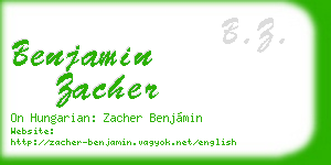 benjamin zacher business card